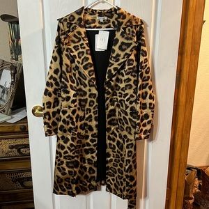 NWT Leopard long coat